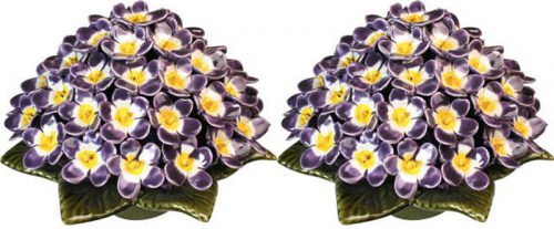 sokkel met lila viooltjes 20 cm